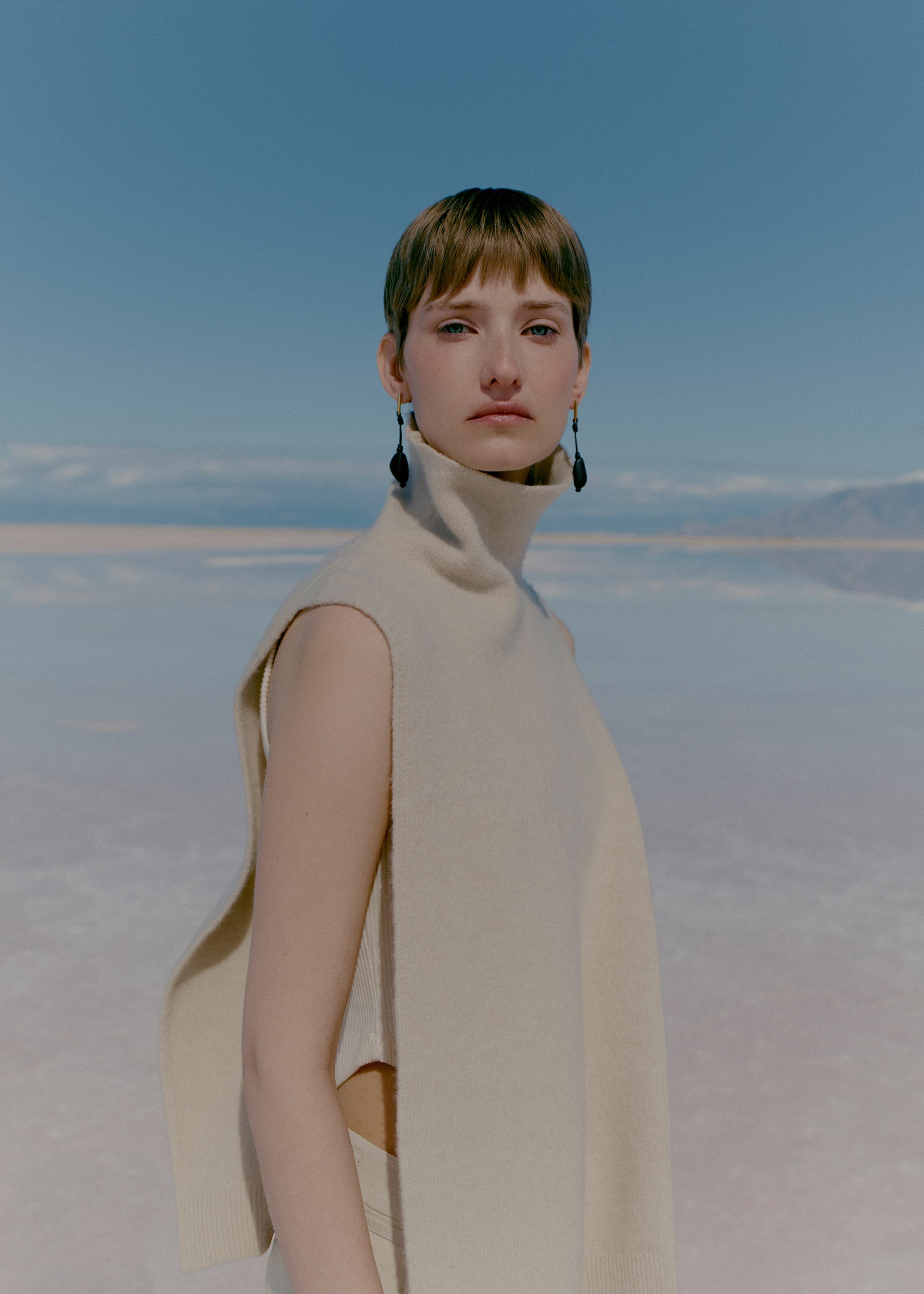 Téré ダングリングピアス - ブラックマーブル