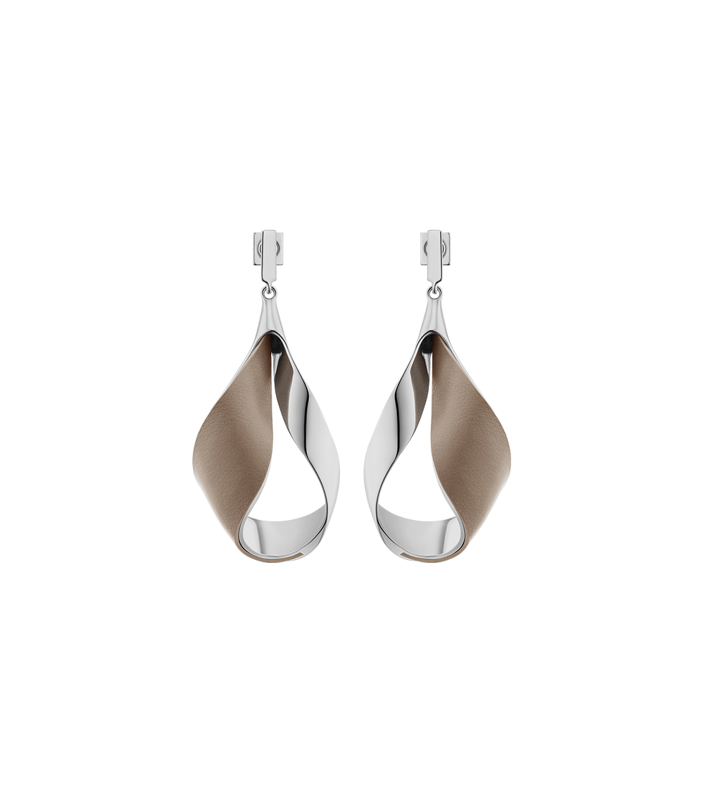 Ormé ドロップピアス - シルバーカラーxトープ – Polène JP Ormé ドロップピアス - シルバーカラーxトープ – Polène JP
