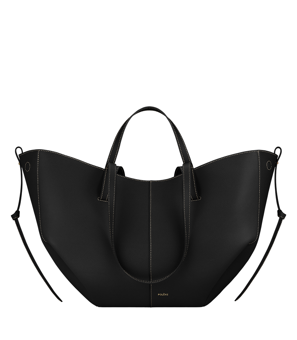 Polène | バッグ - Cyme - ブラック テクスチャード エクリュ Polène | バッグ - Cyme - ブラック テクスチャード エクリュ