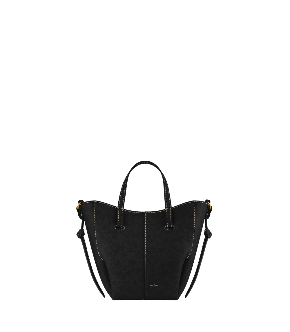 Polène | バッグ - Cyme Tote Nano - ブラック テクスチャード