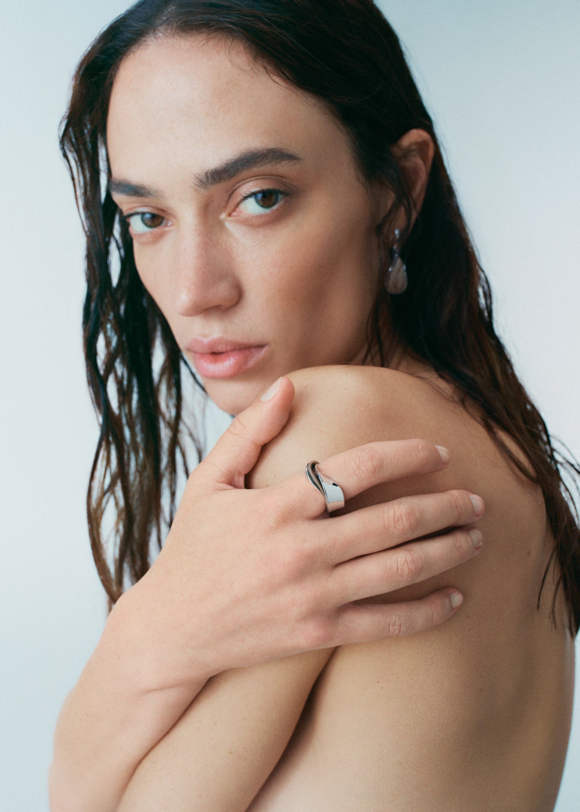 Ormé リング - シルバーカラーxトープ