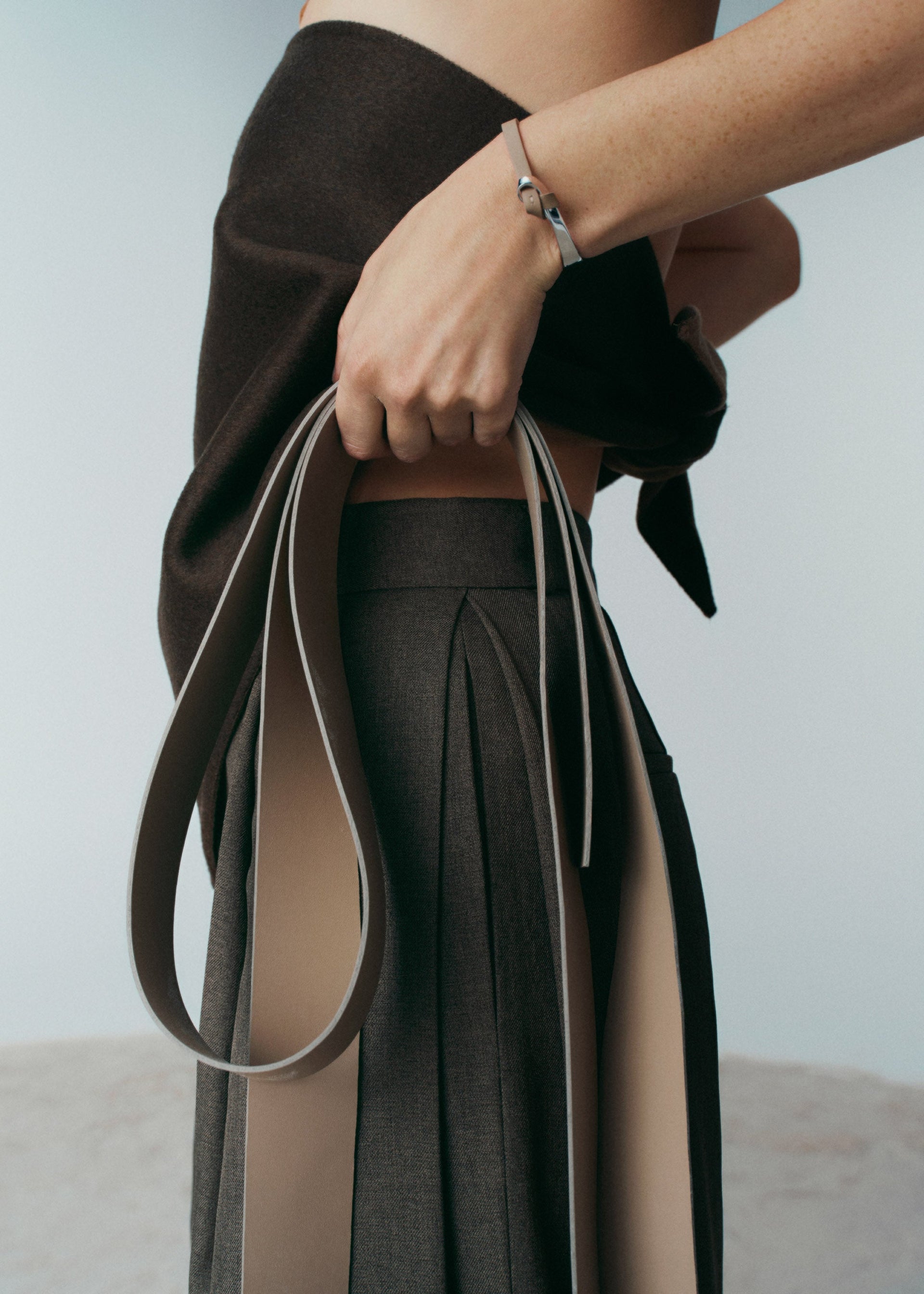 Ormé ジョンク ブレスレット - シルバーカラーxトープ