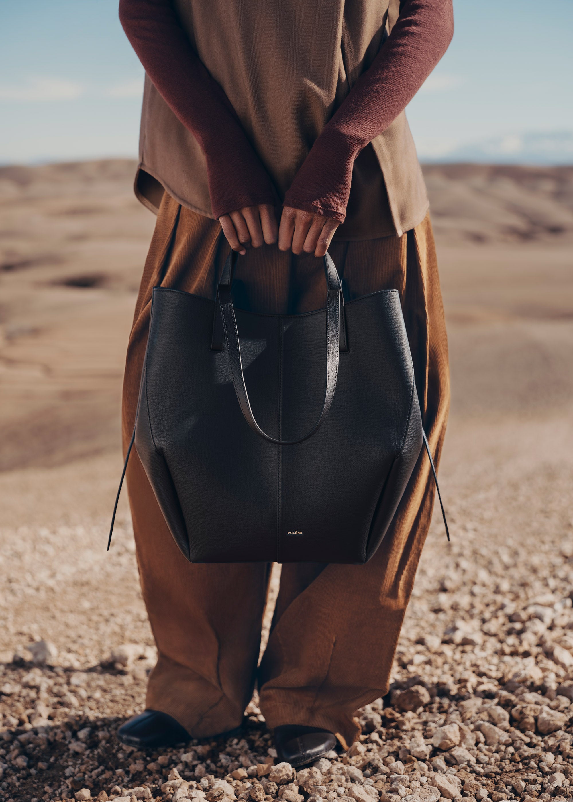 Polène | バッグ - Cyme Tote - テクスチャード ブラック