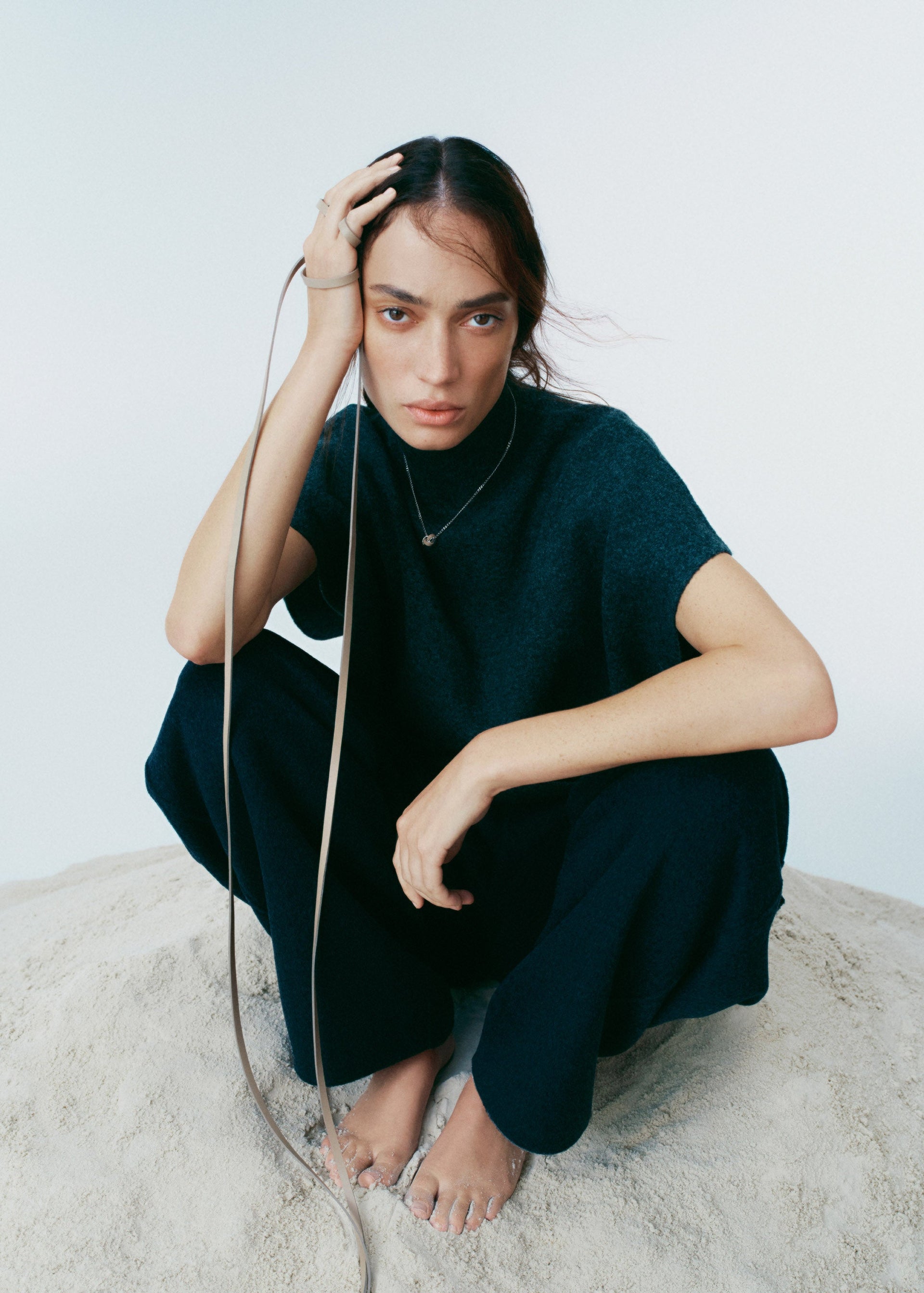 Ormé ネックレス - シルバーカラーxトープ