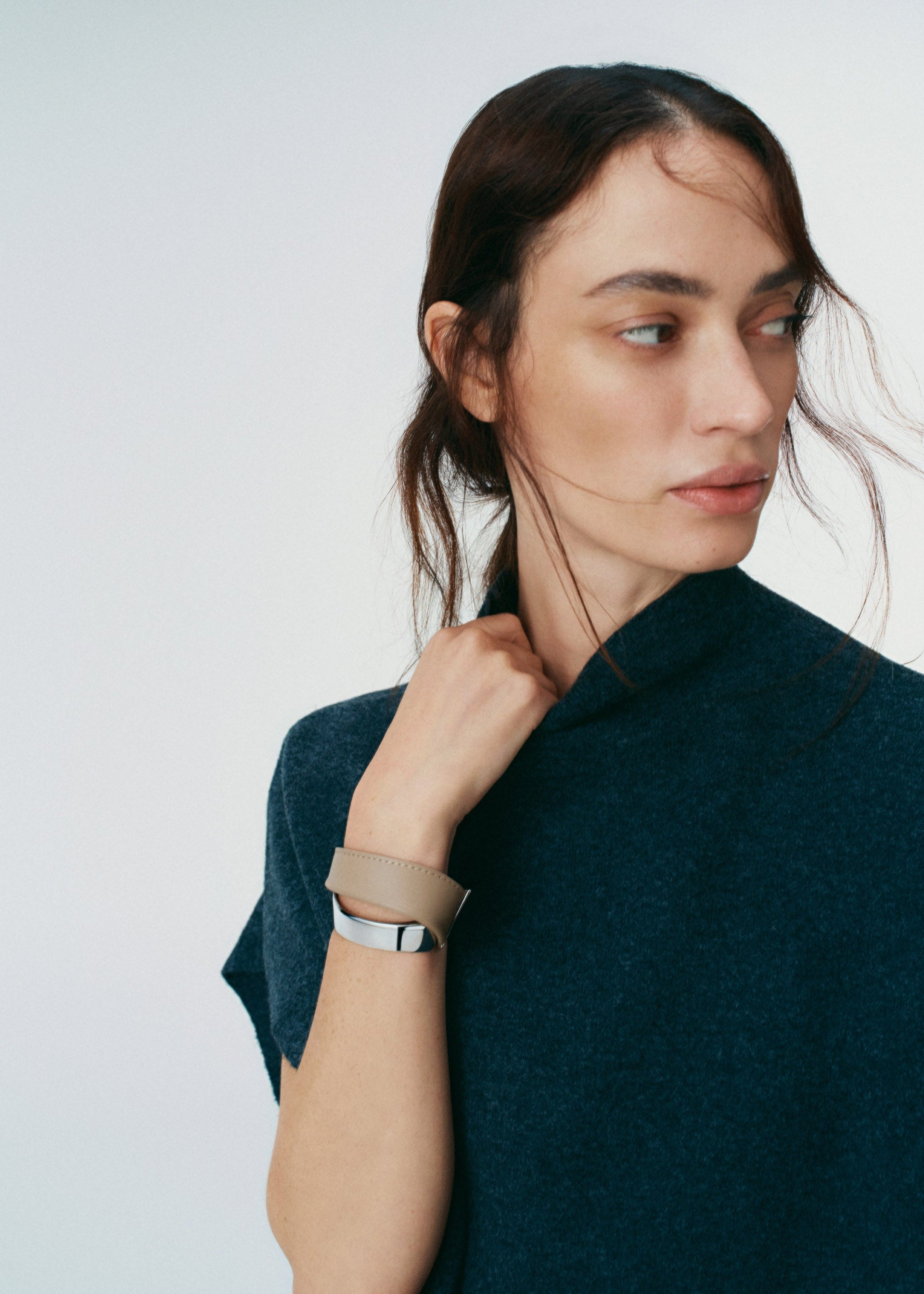 Ormé バングル - シルバーカラーxトープ