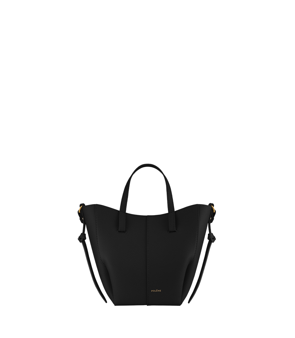 Polène | バッグ - Cyme Tote Nano - テクスチャード エボニー – Polène JP Polène | バッグ - Cyme Tote Nano - テクスチャード エボニー – Polène JP